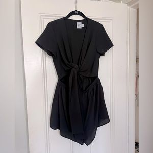 Princess Polly Black Romper with Tie front
